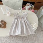 【80-120】ワンピース ストライプ フリル シンプル - 画像 (7)