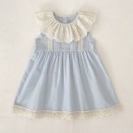 【66-130】ロンパースorワンピース フリル襟 ブルー 姉妹服 - 画像 (15)