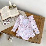 【80-110】水着 ハート柄 長袖 おしゃれスイムウェア - 画像 (9)