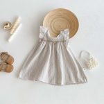 【80-120】ワンピース ストライプ フリル シンプル - 画像 (3)