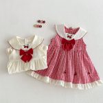 【73-120】ワンピース 蝶結び付き ノースリーブ 女の子 おしゃれ - 画像 (7)