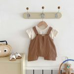 【73-100】サロペット ナチュラル 柔らかい シンプル ベビー服 - 画像 (9)