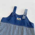 【予約販売】【73-100】サロペット ブルー ストライプ カジュアル ベビー服 - 画像 (3)