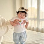 【80-120】セットアップ ゾウ柄 シャツ＆ストライプパンツ - 画像 (5)