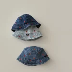 【GOODS】デニム ハット ハート 刺繍デザイン - 画像 (2)
