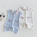 【66-90】オールインワン ダブルポケット セーラー 可愛い ベビー服 - 画像 (7)