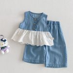 【予約販売】【73-120】セットアップ デニム ノースリーブ 着心地良い - 画像 (10)