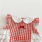 【66-90】ロンパース レッド チェック 可愛い おしゃれ ベビー服 - 画像 (10)