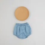 【66-100】デニムショートパンツ ベビー 韓国風 シンプル - 画像 (6)