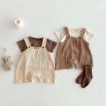 【73-100】サロペット ナチュラル 柔らかい シンプル ベビー服 - 画像 (3)