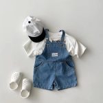 【73-120】サロペット デニム ショートパンツ - 画像 (3)