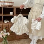 【66-90】ロンパース レース フラワー ベビー服 - 画像 (5)