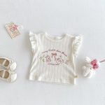 【73-120】トップスorパンツ ウサギ ロゴフリル おしゃれ - 画像 (4)