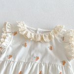【66-90】ロンパース フリル襟 花刺繡 - 画像 (12)
