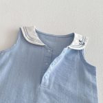 【66-90】ロンパース セーラー 無地 シンプル 着心地良い ベビー服 - 画像 (7)