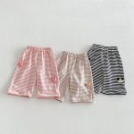 【73-120】ボーダーパンツ 可愛い 履きやすい 女の子 男の子 ボトムス - 画像 (10)