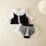 【66-90】ロンパースセット 可愛い フリル プレゼント ベビー服 - 画像 (3)