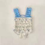 【80-120】水着 ブルー フラワー スイムウェア - 画像 (8)