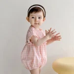 【66-90】ロンパース or セットアップ ベビー 韓国風 チェク柄 - 画像 (10)