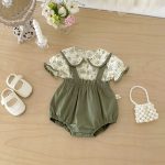 【66-100】二点セット シャツ&サロペット フラワー 可愛い - 画像 (10)