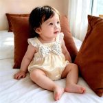 【66-90】ロンパース ドット 蝶結び 可愛い ベビー服