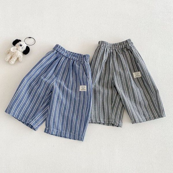 【80-120cm】パンツ ベビー 男の子 ストライプ カジュアル