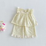 【73-110】セットアップ フラワー柄 フリル 女の子 - 画像 (4)