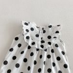 【66-90】ロンパース ノースリーブ ドット 可愛い ベビー服 - 画像 (9)