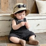 【73-100】セットアップ ヒョウ柄 サロペット＆シャツ 可愛い - 画像 (7)
