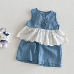 【予約販売】【73-120】セットアップ デニム ノースリーブ 着心地良い - 画像 (7)