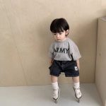 【73-100】半袖Tシャツ ベビー 韓国風 英字柄 - 画像 (6)