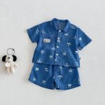 【73-110】セットアップ デニム ツリー柄 カジュアル - 画像 (4)