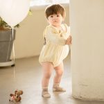 【66-90】ロンパース クマ柄 セーラー風 シンプル 着心地良い ベビー服 - 画像 (7)