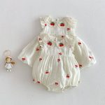 【66-110】ロンパース/ワンピース チェリー柄 姉妹服 おしゃれ - 画像 (4)