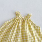 【73-110】セットアップ イエロー チェックトップス&ブルマ - 画像 (12)