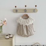 【66-90】ロンパース ベビー おしゃれ フリル襟 刺繍 - 画像 (5)
