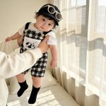 【66-100】セットアップ 可愛い パンダ サロペット&シャツ - 画像 (7)
