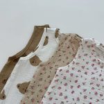 【66-90】ロンパース ベビー ノースリーブ 花柄 or 熊柄 - 画像 (12)