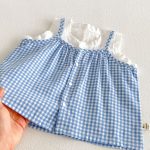 【73-110】セットアップ ブルーチェック トップス&パンツ - 画像 (13)