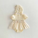 【66-90】ロンパース クリーム ワンピース風 おしゃれ 可愛い - 画像 (10)