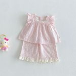 【73-110】セットアップ フラワー柄 フリル 女の子 - 画像 (5)