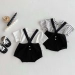 【66-90】サロペットorTシャツ カジュアル シンプル 赤ちゃん服 - 画像 (8)
