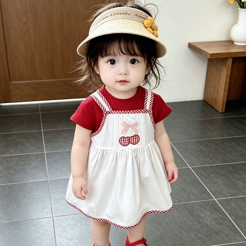 e27d5d5856d966d9c165971c669aeeb4.jpg 【73-120】ワンピース 可愛い チェリー柄 - 画像 (1)