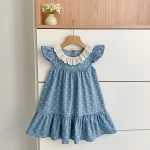 【66-130】ロンパース or ワンピース 肩フリル リボン柄 - 画像 (12)