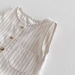 【66-90】ロンパース ストライプ ノースリーブ ベビー服 - 画像 (12)