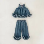 【73-130】デニムセットアップ ベビー 女の子 ハルターネック - 画像 (15)