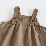 【73-100】セットアップ ブラウン サロペット&シャツ - 画像 (8)