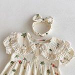 【66-100】ロンパース 花柄 半袖 女の子 おしゃれ - 画像 (6)