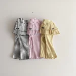【73-120】ベビー 女の子 ワンピースリボン パンツ - 画像 (4)