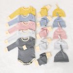 【66-90】ロンパース&レギンス&帽子 ボーダー 肌触り良い シンプル カラフル ベビー服 - 画像 (3)